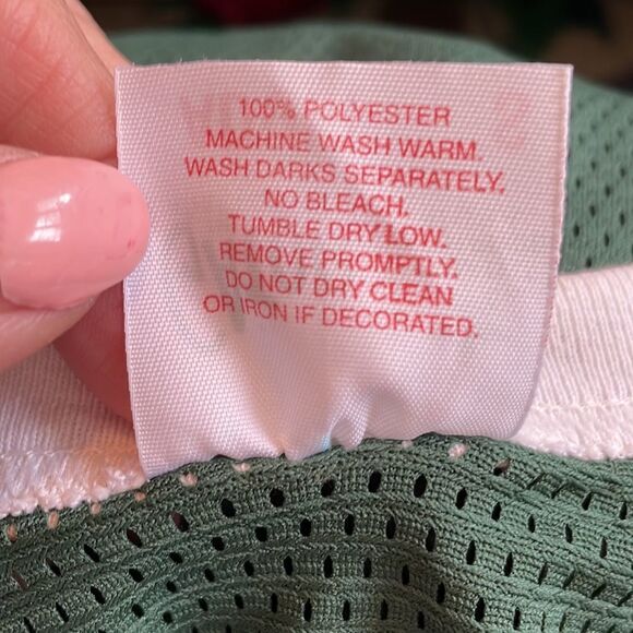 Nwot Vtg 80s Gator Athletics dark green mesh jersey T-shirt with white trim - Picture 8 of 8